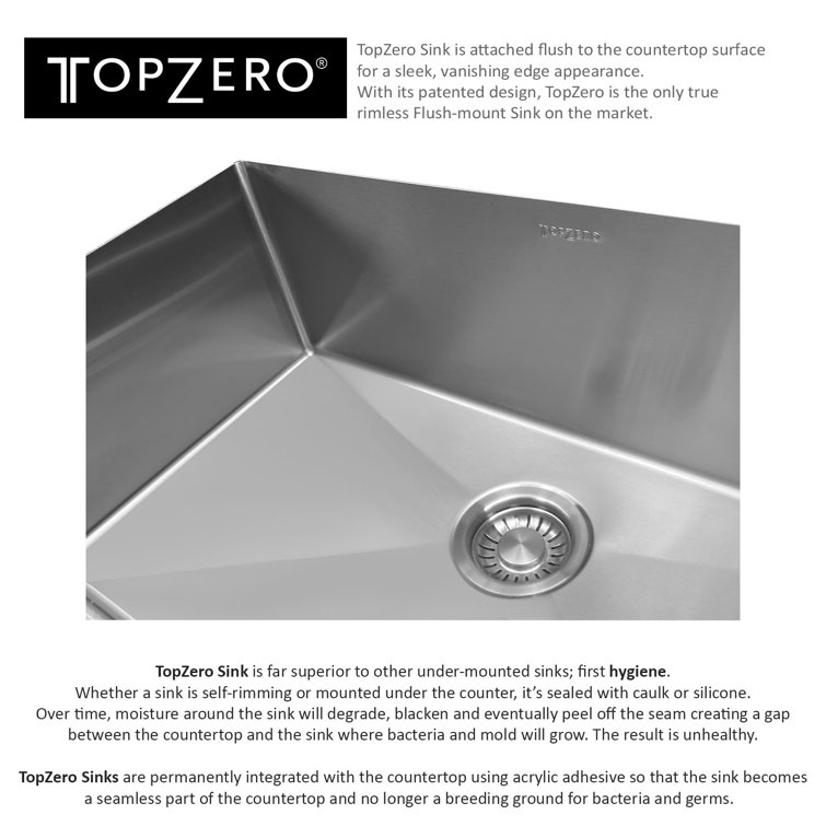 TopZero 32"L x 18"W Flush Mount Kitchen Sink Wayfair